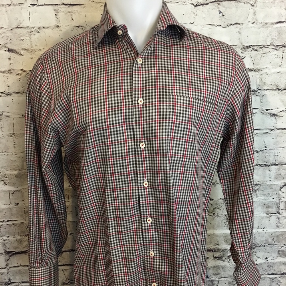 Peter Millar long sleeve checkered button down